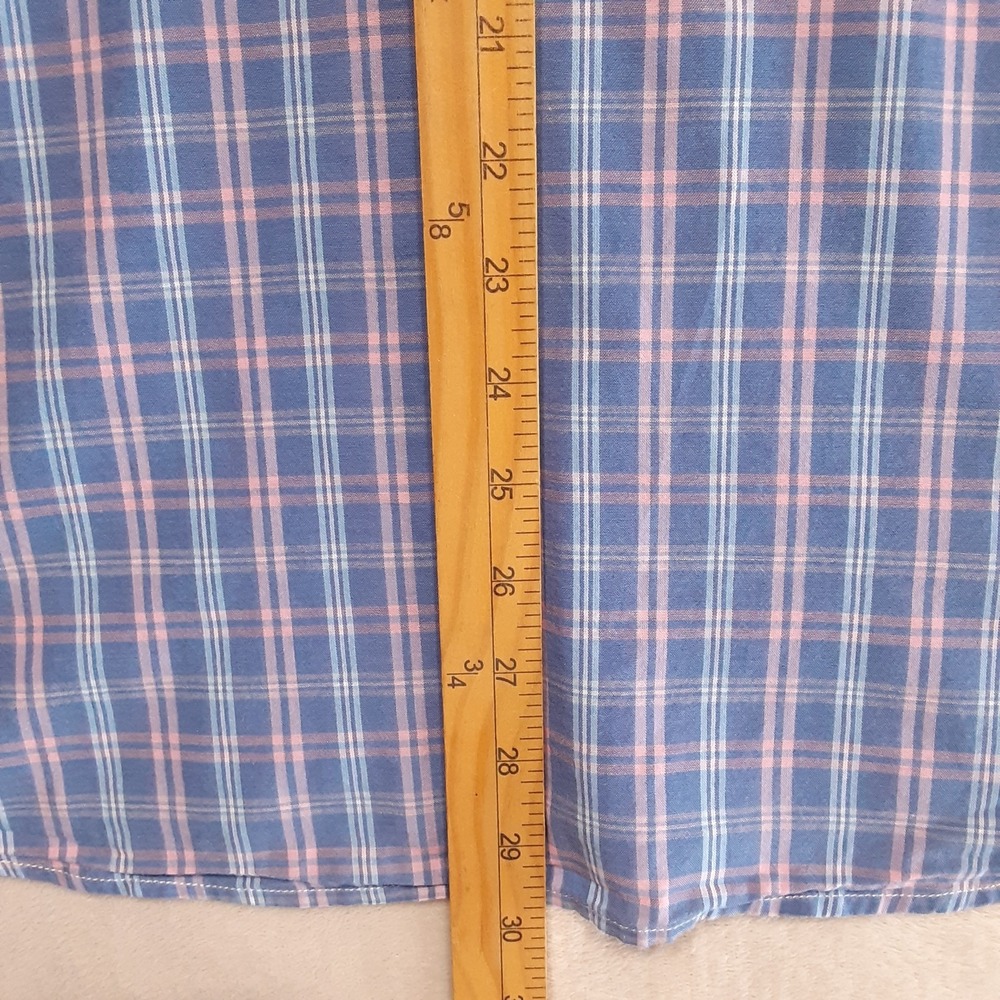 Faherty Mens LS Lightweight Cotton Button Up Shirt XL Blue/Pink Madras Plaid - Picture 7 of 7